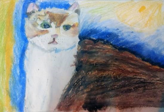 Cat, painting by Krutika Laxman Bhatadye
