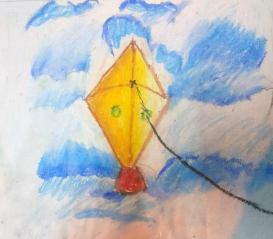 Kite, painting by Krutika Laxman Bhatadye