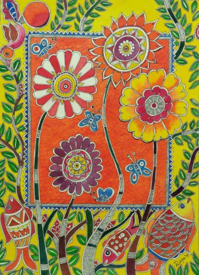 Painting  by Pushpa Sharma - Sunrise - 1