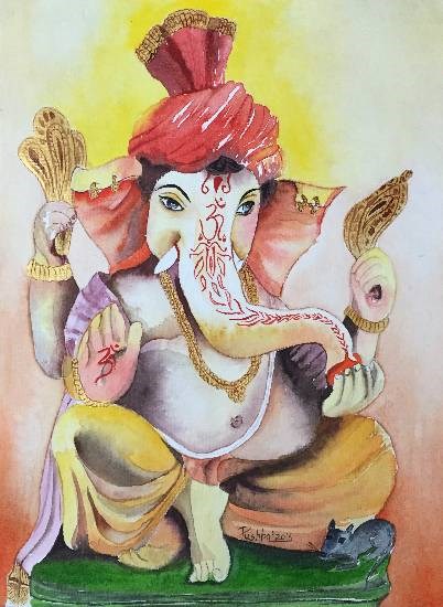 Lord Ganesha - 2, painting by Pushpa Sharma