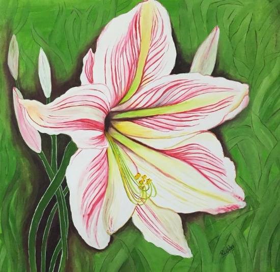 Lily, painting by Pushpa Sharma
