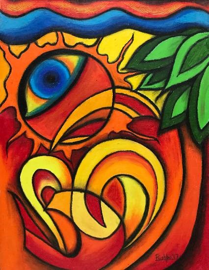 OM Abstract - 3, painting by Pushpa Sharma