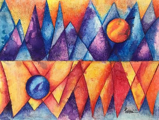 Abstract, painting by Pushpa Sharma