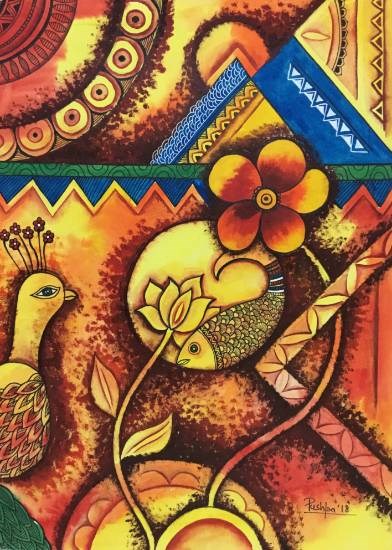 Colour Harmony, painting by Pushpa Sharma