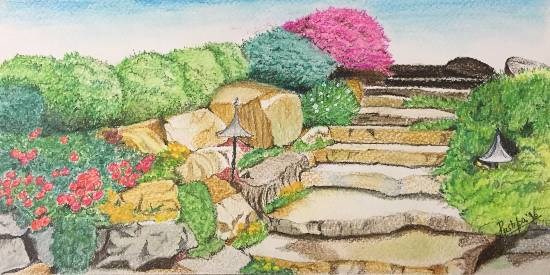 Welcome in secret garden, painting by Pushpa Sharma