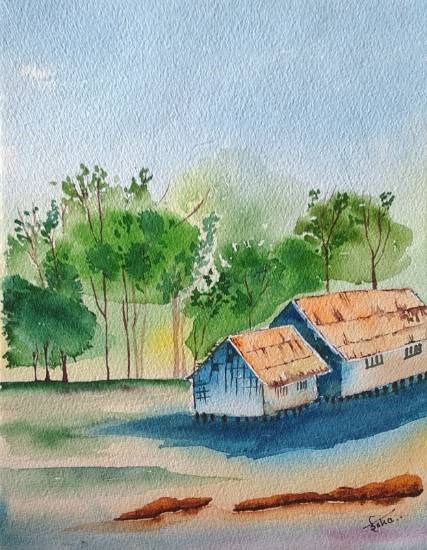 Landscape, painting by Isha Rahul Wargad