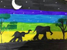 Painting  by Janhvi Jeeban Mishra - Elephants
