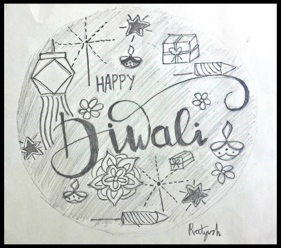 Diwali greetings, painting by Pratyush Kuldeepsinh Jagtap
