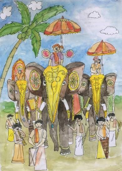 Baraat, painting by Pratyush Kuldeepsinh Jagtap