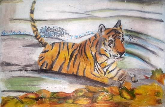 Painting  by Saavi Avadhut Dhavle - Save tigers