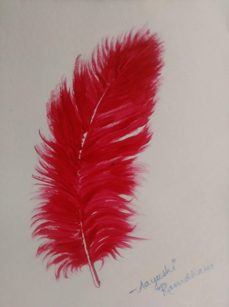Painting  by Aayushi Ramdham - Red Feather
