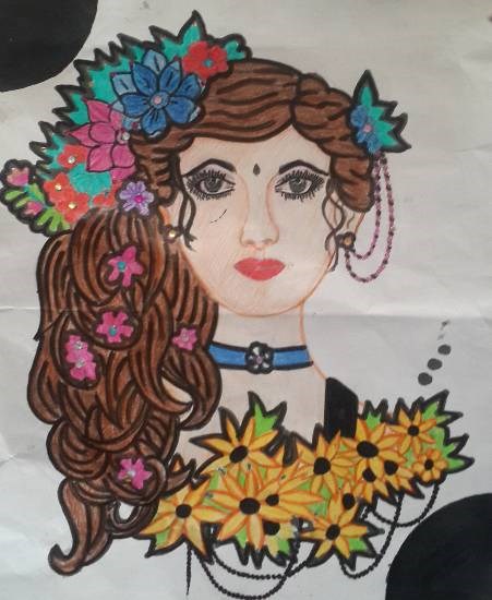 Girl, painting by Suhani Kumari