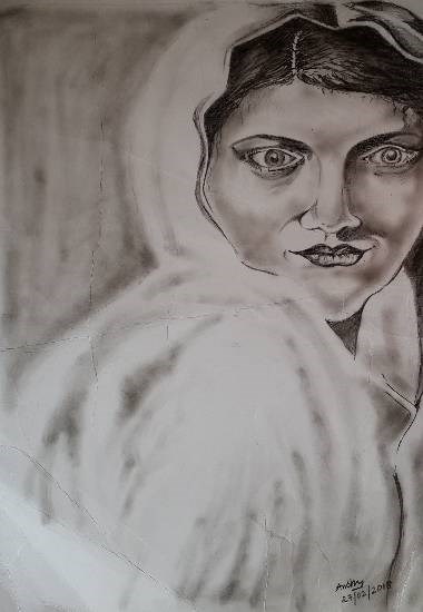 Portrait, painting by Anshu Kumari