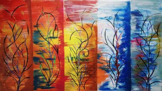 Seasons, painting by Nehal Shah