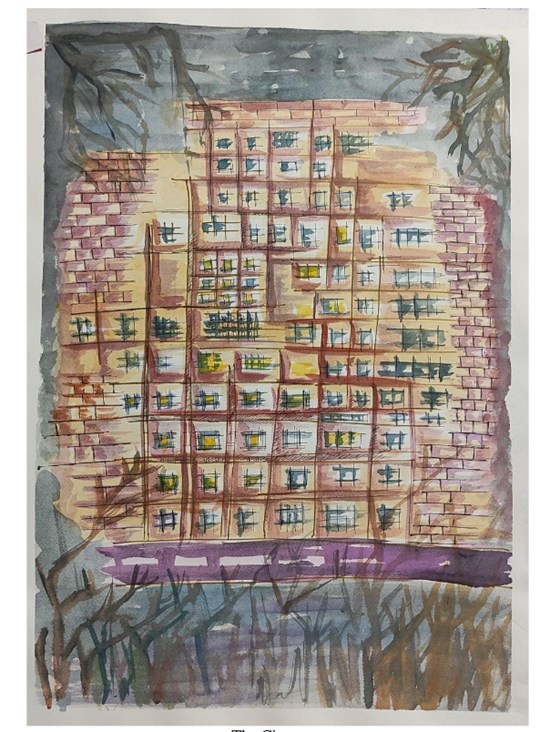 The Cityscape, painting by Nehal Shah