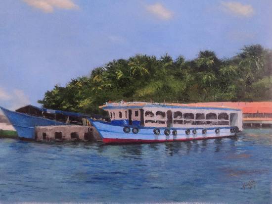 Ross Island, painting by Sangita Sarkar