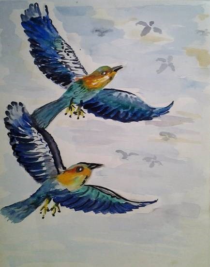 Birds and Animals - 4, painting by Pratibha Kelkar