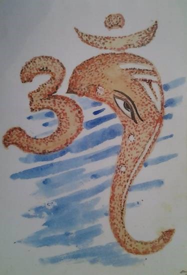 Murals - Ganesha - 1, painting by Pratibha Kelkar