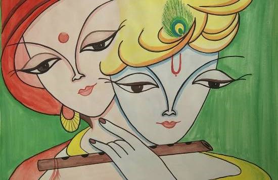 Radha Krishna, painting by Kirti Tiwari