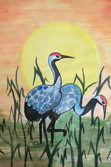 Birds, painting by Kirti Tiwari