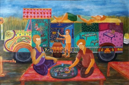 Dhaba, painting by Krutika Wandhare