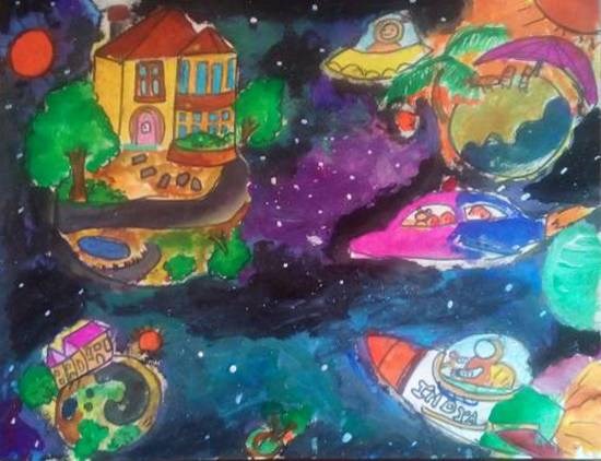 Dream Universe, painting by Preety Padhiyar