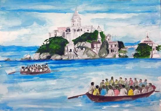 Call from the God’s own island, painting by Alisha Raghav