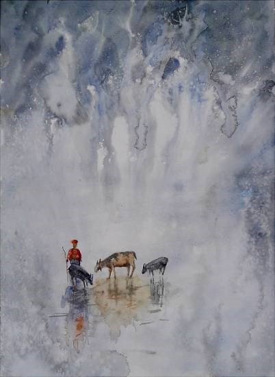 Rural Life - 1, painting by Sneha Shinde