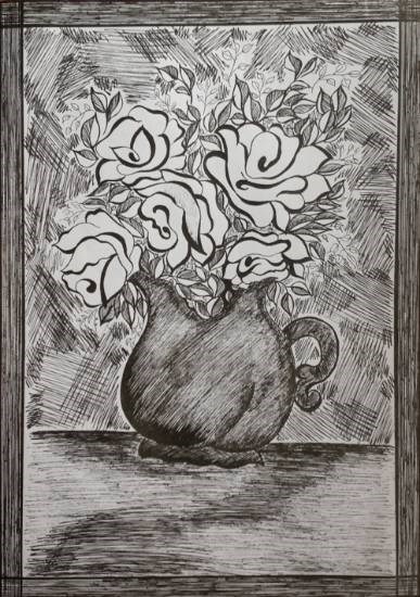 Flowerpot, painting by Mansi 