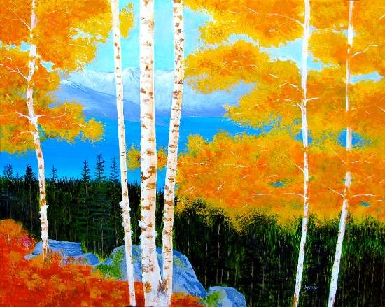 Tahoe Autumn, painting by Nayaswami Jyotish