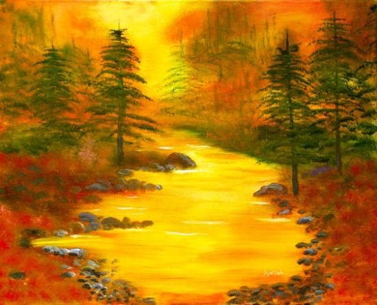 River of Light, painting by Nayaswami Jyotish