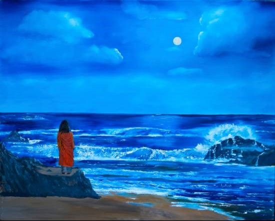 Depthless Sea, painting by Nayaswami Jyotish