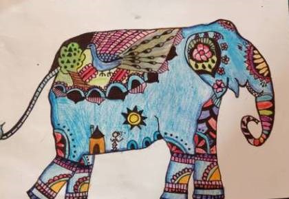 Elephant, painting by Ritisha Goyal