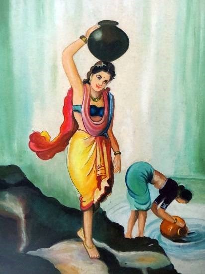 Two Ladies, painting by Gauri Kodule