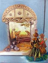 Painting by Gauri Kodule - Village Morning