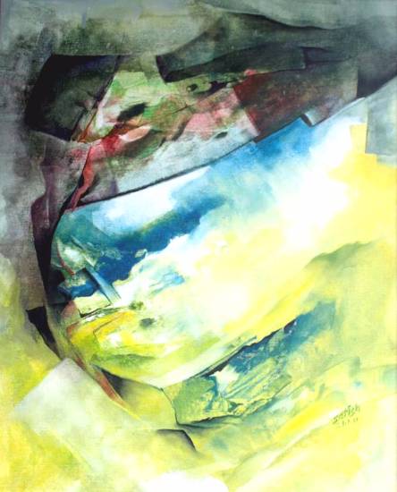 painting by Satish Pimple - Palimpsest - 2