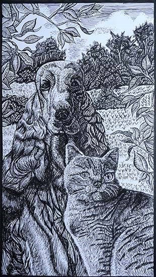 Pets, painting by Nishchal Talwar