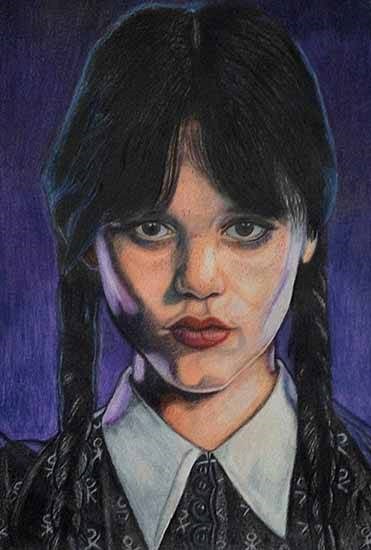 Wednesday Addams, painting by Nishchal Talwar