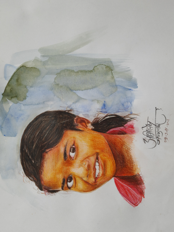 Painting  by Abhilesh Badgujar - Girl with Smile
