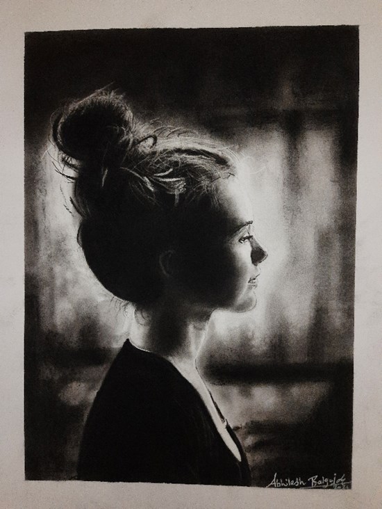 Girl, painting by Abhilesh Badgujar