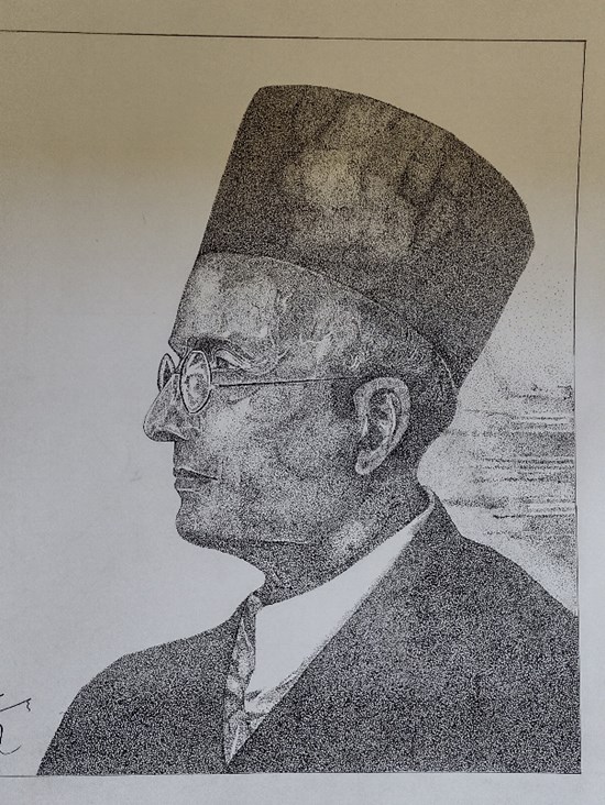 Veer Sawarkar, painting by Abhilesh Badgujar