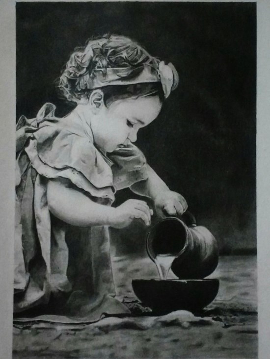 Baby Girl, painting by Abhilesh Badgujar