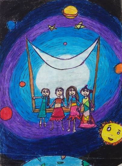Moon Swing, painting by Myra Arora