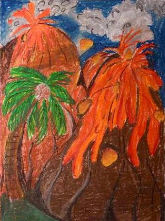 Bubbling Volcano, painting by Susanna Simon Almeida