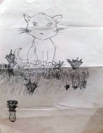 Cat, painting by Anuri Madhuashis