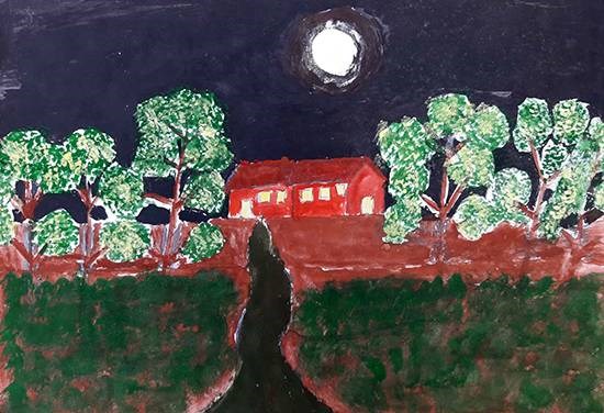 Night, painting by Anuri Madhuashis
