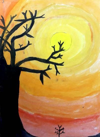 Sunset, painting by Anuri Madhuashis