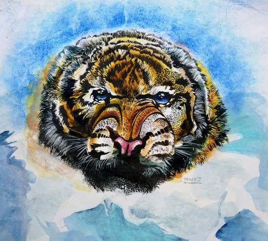 Tiger, painting by Tanuj Samaddar