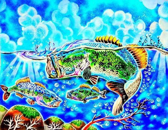 Fish, painting by Tanuj Samaddar