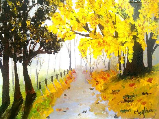 A walk to remember, painting by Megha Gupta